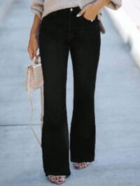 shein@v1@151 Women’s Basic Skinny Flare Leg Pants – Simple & Stylish Everyday Wear