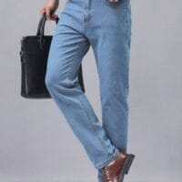 Men’s Casual Business Jeans Pants – Soft, Thin & Comfortable Solid Color Trousers