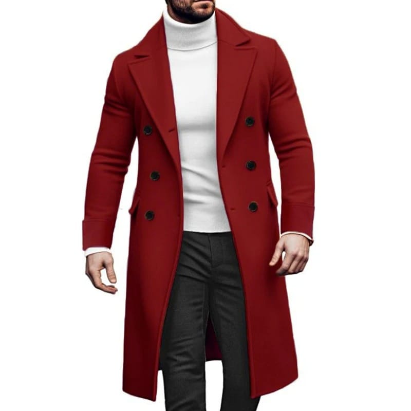 Men’s Peacoat – Classic Double-Breasted Wool Winter Coat