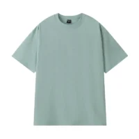 variant-image-color-gray-green-7 Men’s solid color slim fit casual T-shirt with round neck and short sleeves