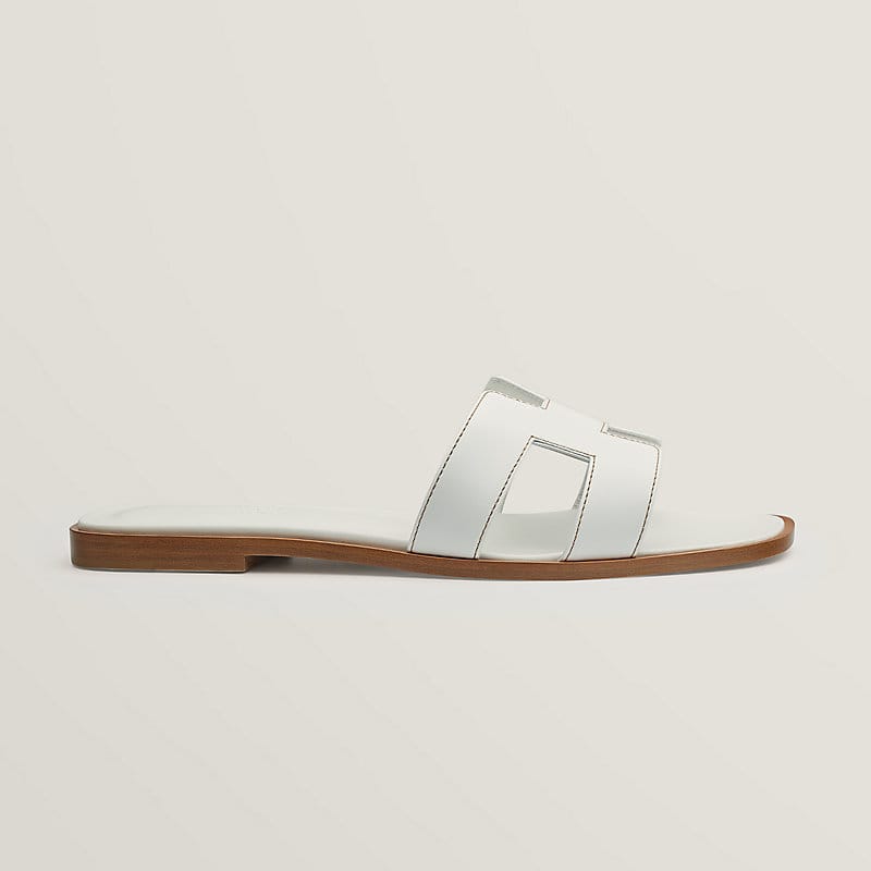 Women’s Oran Sandals – Classic Flat Leather Slides for Summer Elegance