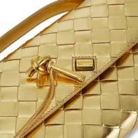 Bottega Veneta Andiamo Intrecciato Metallic Leather Clutch – Luxury Designer Evening Bag