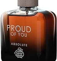 Proud of You Absolute Eau de Parfum bottle and packaging, gradient amber‑black design, bold men’s fragrance