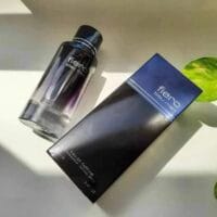 Fiero Bleu Man Eau de Parfum bottle and packaging, sleek gradient design, modern men’s fragrance