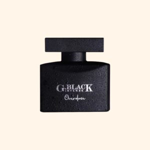 G. Black Intense Overdose Eau de Parfum bottle and packaging, sleek matte black design, bold men’s fragrance
