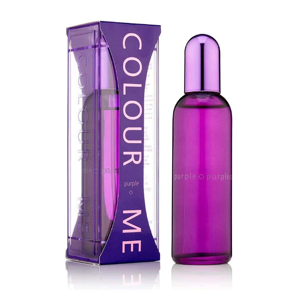 COLOUR ME Purple Eau de Parfum, sleek purple bottle with transparent packaging, stylish unisex fragrance