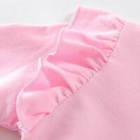 Elegant Baby Girl Outfit Set | Coordinated Infant Fashion Elegant baby girl outfit set with long‑sleeved ruffled top and matching pants decorated with floral embroidery, displayed flat for catalog.