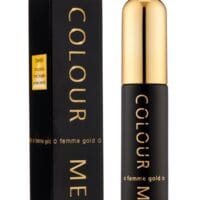 COLOUR ME Femme Gold Eau de Parfum, sleek black and gold bottle, luxurious oriental perfume for women