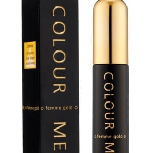 COLOUR ME Femme Gold Eau de Parfum, sleek black and gold bottle, luxurious oriental perfume for women