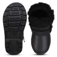 Walktrendy Girls Black High Synthetic Flat Boots