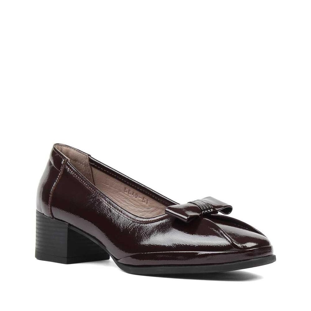 Three Show Burgundy Pumps Patent Pumps