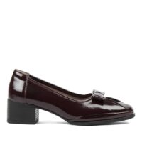 Three Show Burgundy Pumps Patent Pumps
