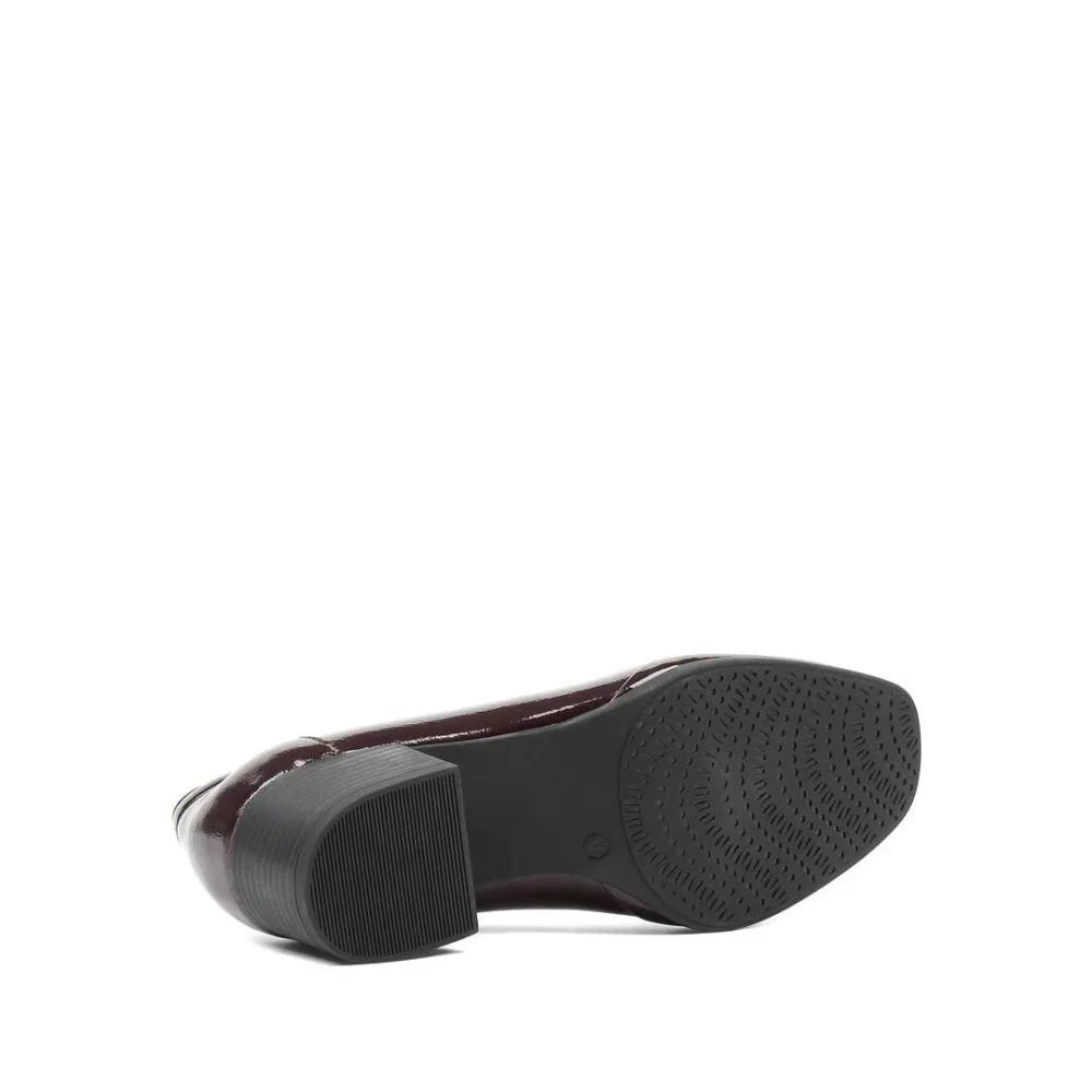 Three Show Burgundy Pumps Patent Pumps