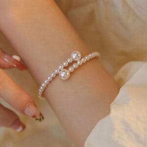 Elegant Pearl Wrap Cuff Bracelet