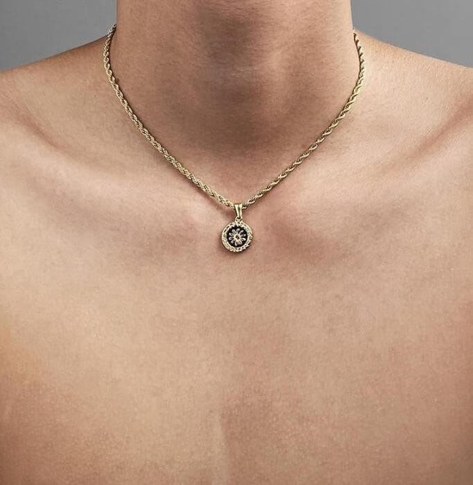 1767393447375-531890173 The Men's Gold Rope Chain Medallion Necklace