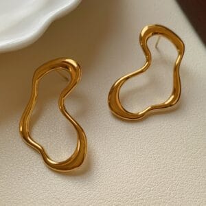 Modern Abstract Wavy Hoop Earrings