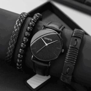 Geneva Men's Minimalist Watch - Bracelet Set