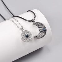 Magnetic Sun and Moon Couple Necklace Set