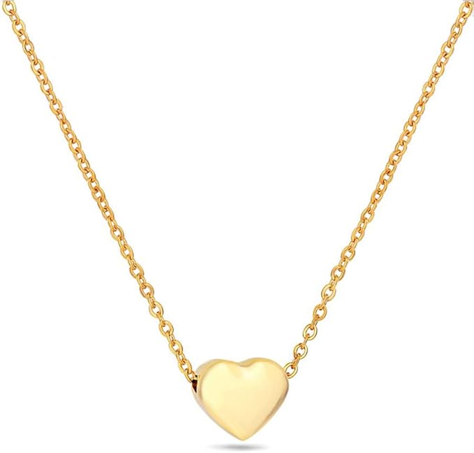41kD1rD1lKL._AC_SY450_ Gold Dainty Heart Pendant Necklace