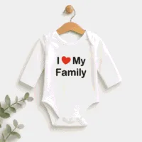 I Love My Family Long-Sleeve Baby Onesie