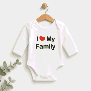 I Love My Family Long-Sleeve Baby Onesie