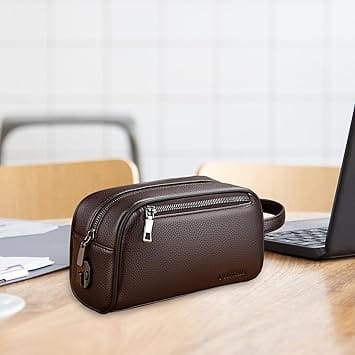 Men's Handbag Zipper Handbag Casual Multi Brown With Lock ...