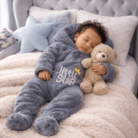 Baby 3D Bear Design Winter Hooded Jumpsuit