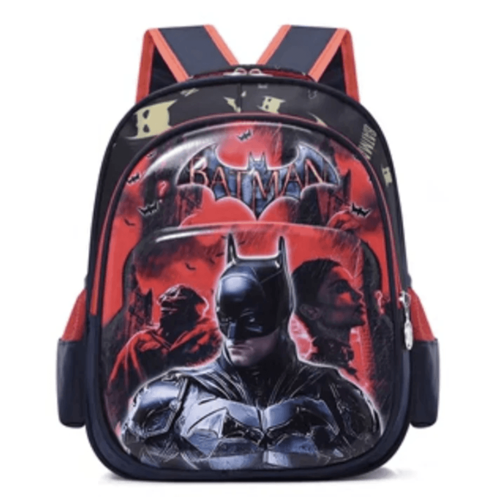 Microfiber Batman Character School Bag (Red & Black)
