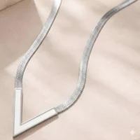 Silver V-Shape Snake Chain Necklace