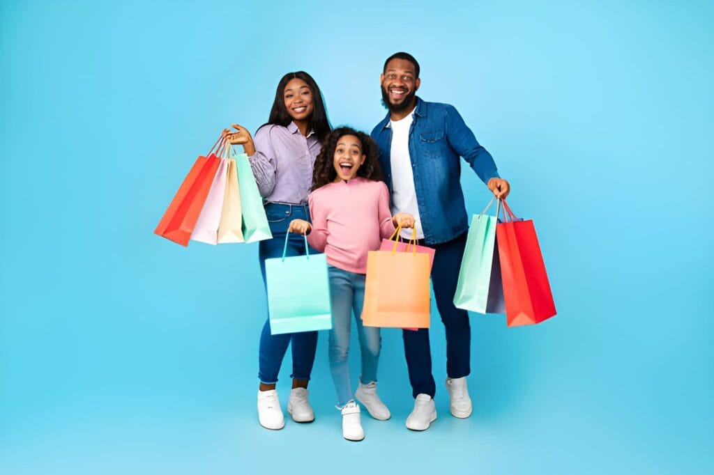 family shopping on tsapa