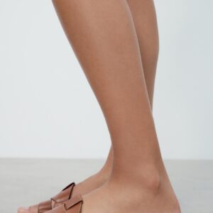 Zara Interwoven Leather Flat Slides