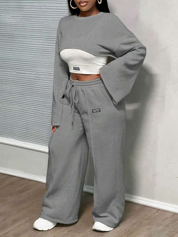 176543568638b338493202288a6ca3e776e6044d87_thumbnail_600x Slaydiva Luxury 3-Piece Crop Sweatshirt & Lounge Set