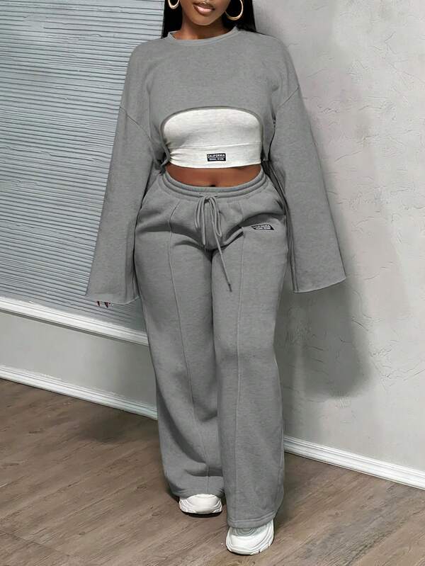 1765435691a3d6d2b2b577d619f93e64dd999f2dab_thumbnail_600x Slaydiva Luxury 3-Piece Crop Sweatshirt & Lounge Set