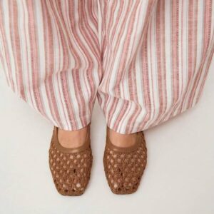 Luxury Woven Mesh Slingback Flat Sandals