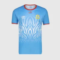 DWUMT179A_DWBLU_01_1400x1400 Front studio view of the authentic off-white Umbro DR Congo 2026 home elite football jersey with geometric print — Premium Sportswear Delivery Rwanda.