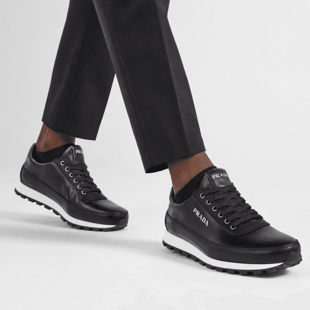 Prada Leather Low-Top Shoes - Noir Black