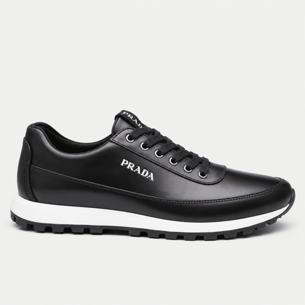 Prada Leather Low-Top Shoes - Noir Black