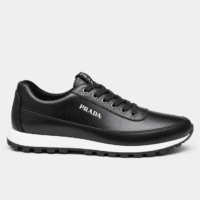 Prada Leather Low-Top Shoes - Noir Black