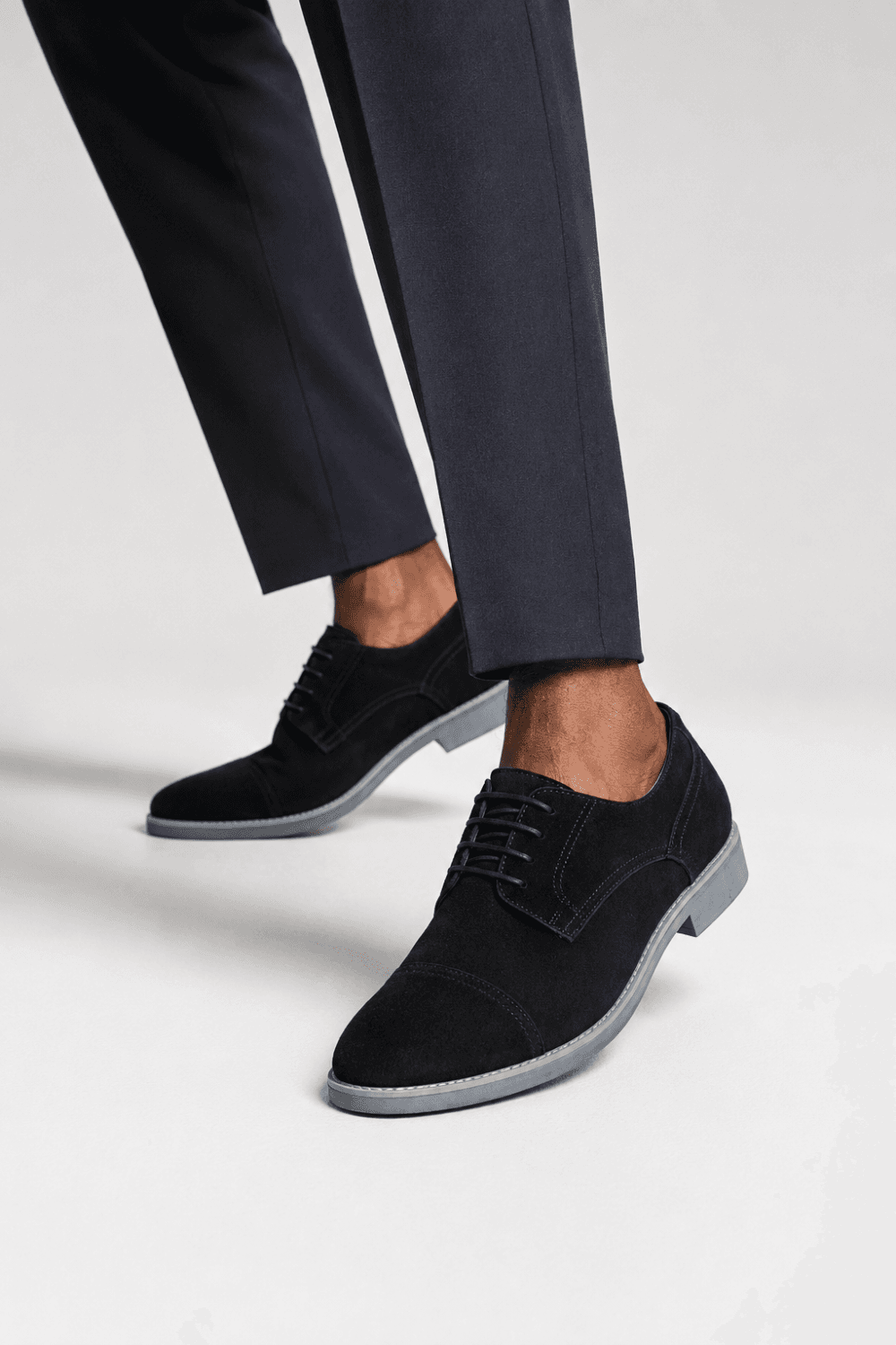 Black Suede Oxford Shoes for Men