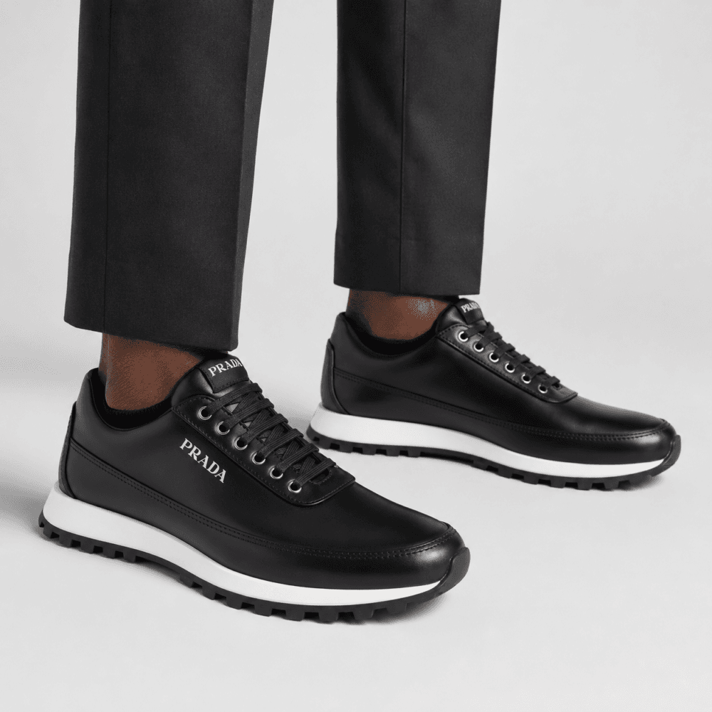 Prada Leather Low-Top Shoes - Noir Black