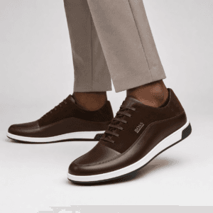 chocolate Leather and Suede BOSS shoes