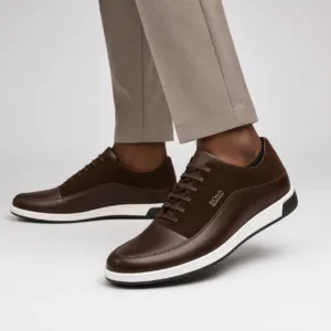 chocolate Leather and Suede BOSS shoes
