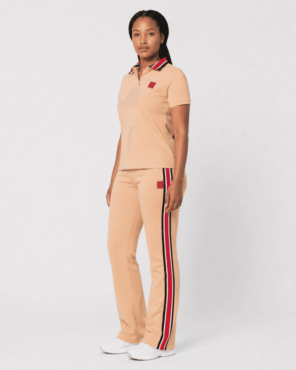 4eac6826-9221-4d2e-9db5-e4ea9ff2a915 Women's Beige Polo Tracksuit Set