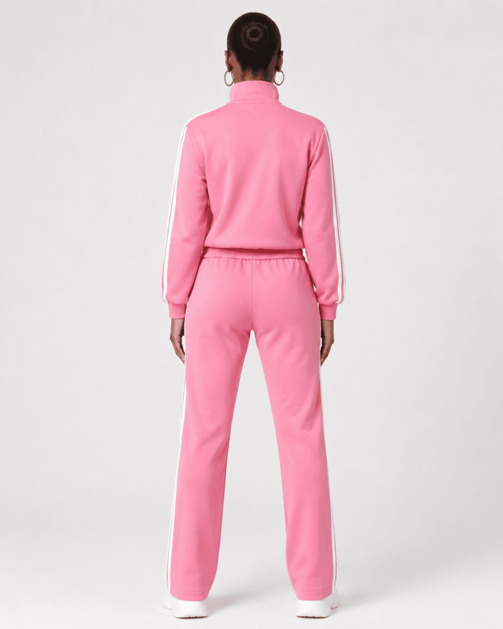 6b05d039-0c71-4262-bedf-9e7c0705e3bf Women's Pink Two-Piece Tracksuit Set | Zip-Up Jacket & Track Pants