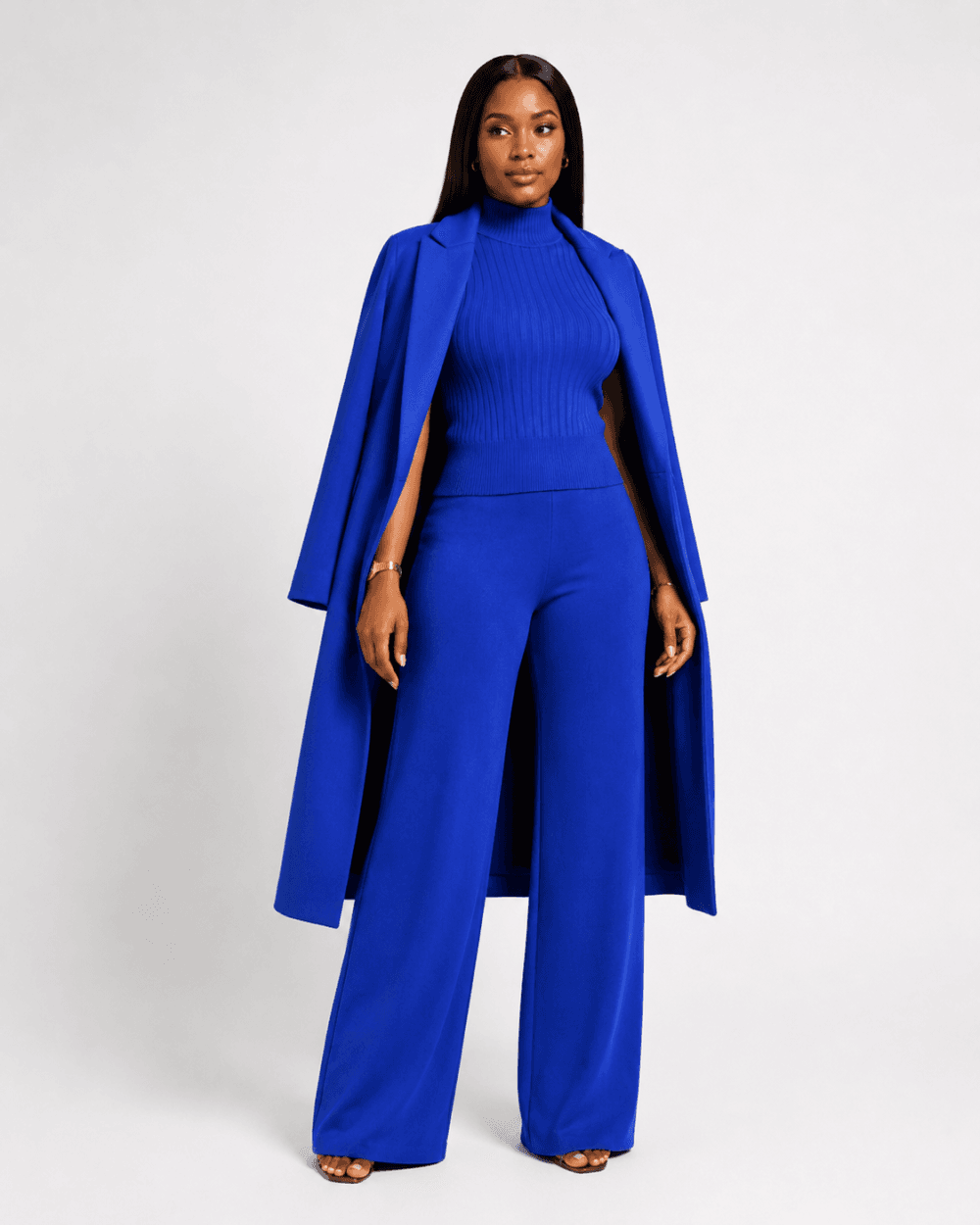 985691d0-eede-43a6-b28c-515f88837fd9 Women's 3-Piece Trouser Set & Duster Coat