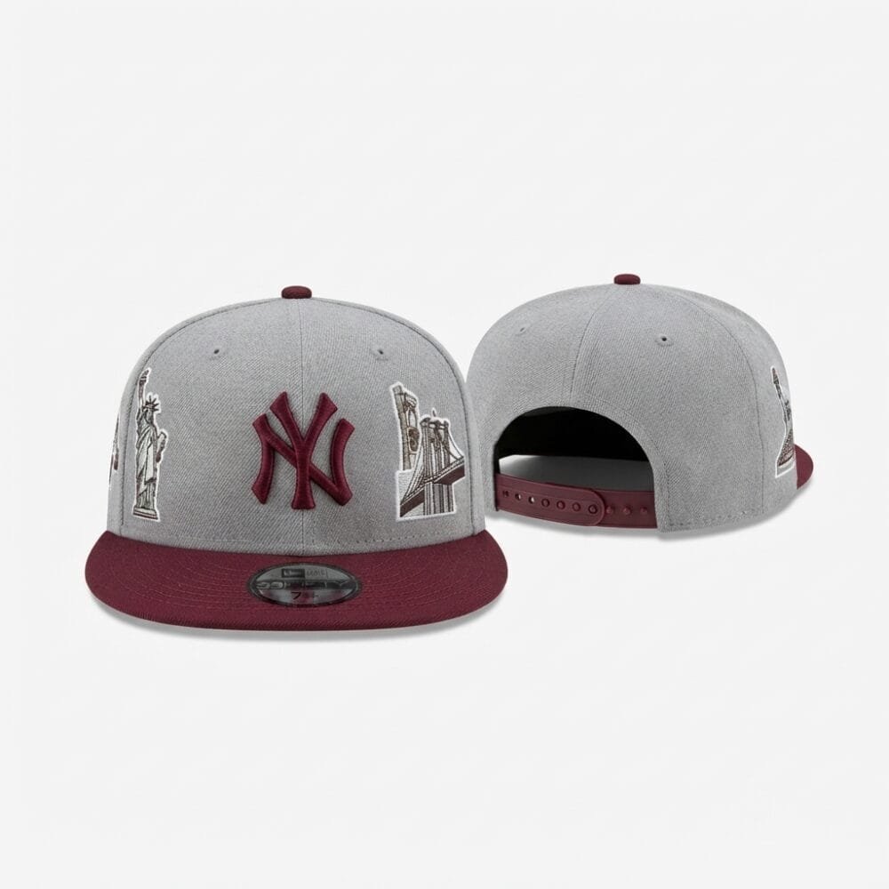 White & Maroon NY Yankees Cap