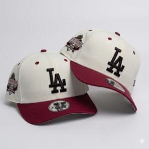 White And Maroon LA Dodgers Cap