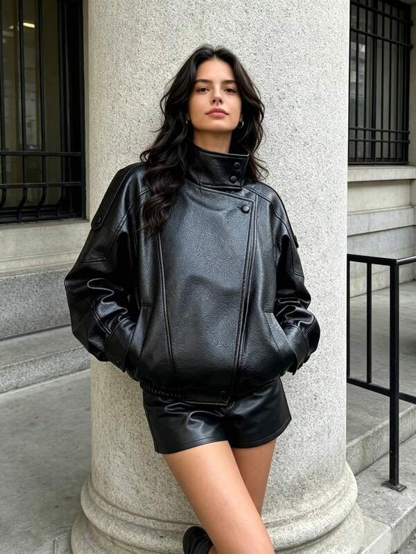 Lady's Faux Leather Jackets