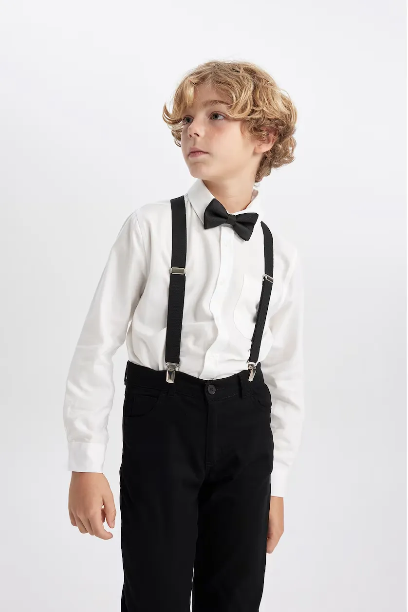 B6005A8_23WN_BK27_04_02 Boys Formal Suit Set Bow Tie Suspenders