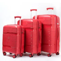 Red 3-Piece Hard Shell Spinner Luggage Set